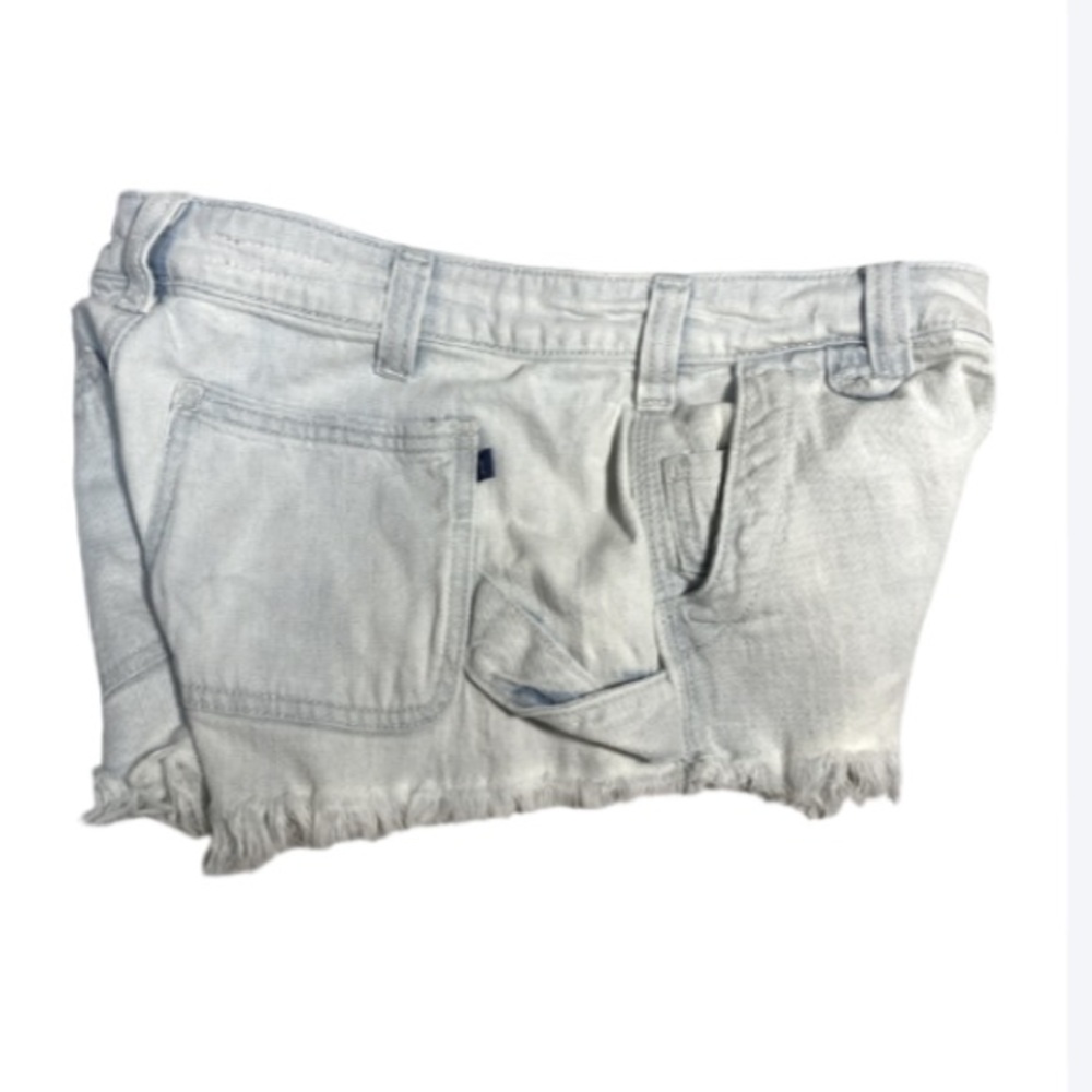 PILCRO Anthropologie Cargo Shorts Frayed Cutoff Denim Jean Jorts Chewed Hem 25 w